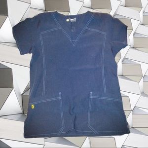 Four Stretch scrubs, navy blue , small, made in Egypt
